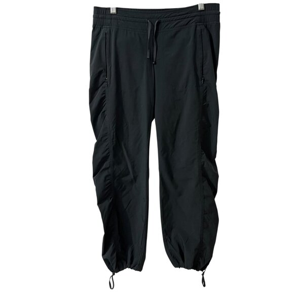 Athleta Gray Attitude Ruched Pull On Jogger Pants Adjustable Ankles Size 4P - Picture 2 of 12